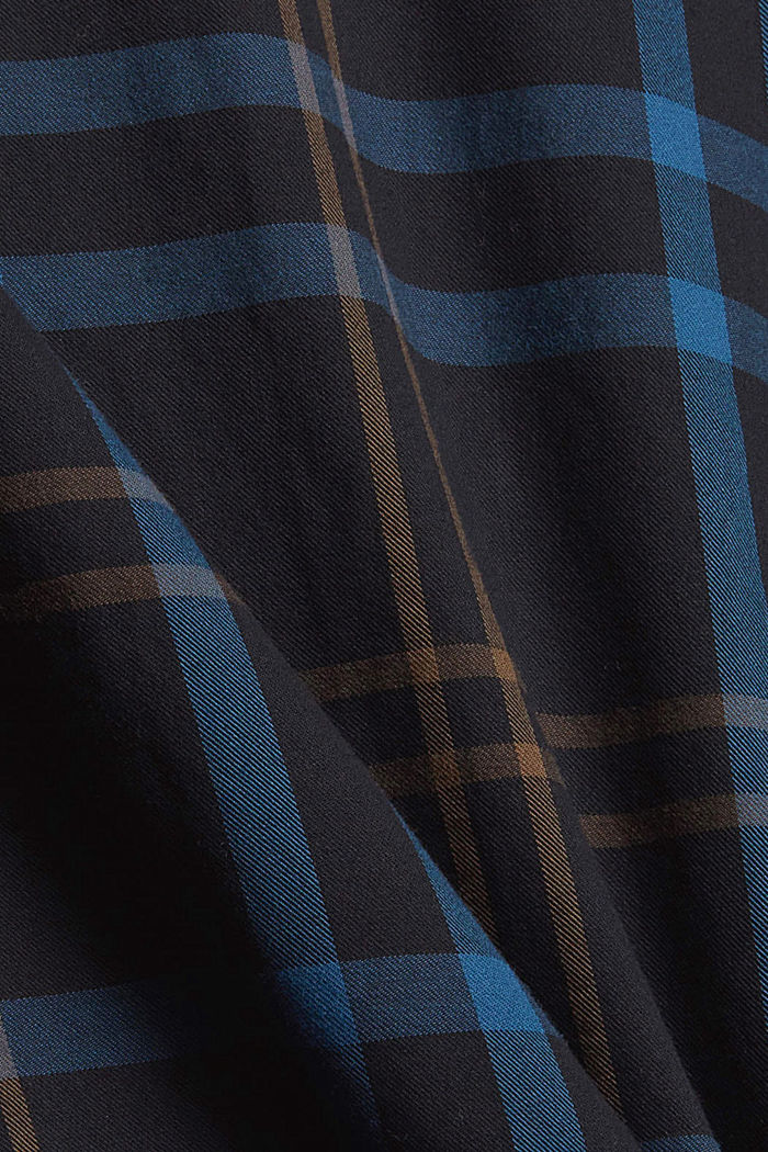 Gerecycled: geruit overhemd van een katoenmix, BLACK, detail image number 4