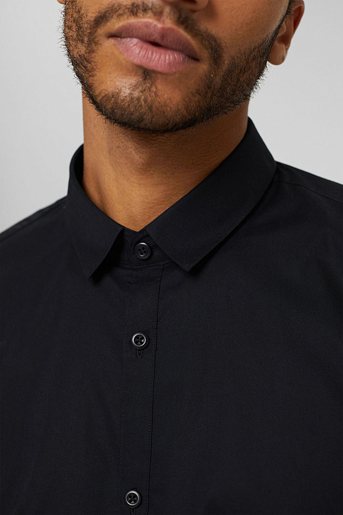 En matière recyclée : chemise en coton mélangé, BLACK, detail image number 2