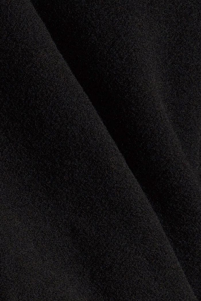 Mantel van een wolmix met afneembare capuchon, BLACK, detail image number 5