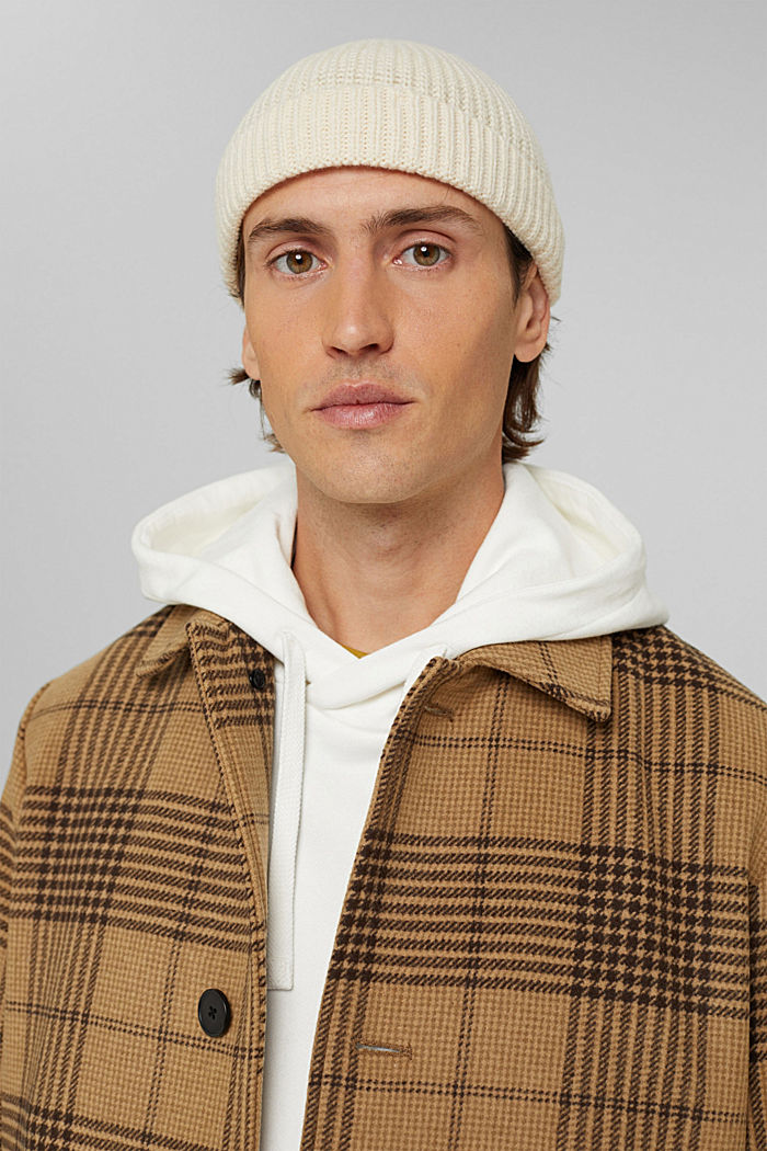 Manteau à carreaux prince de galles en laine mélangée, BARK, detail image number 6