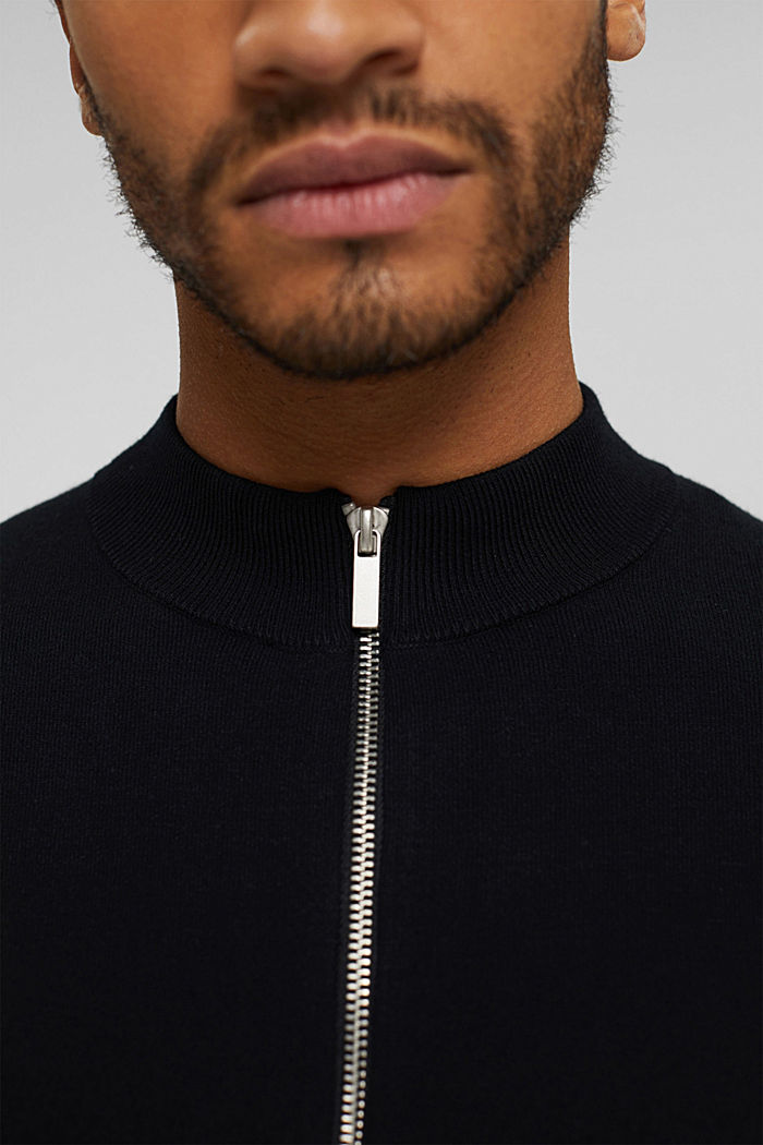 Cardigan zippé, à teneur en fibre LENZING™ ECOVERO™, BLACK, detail image number 2