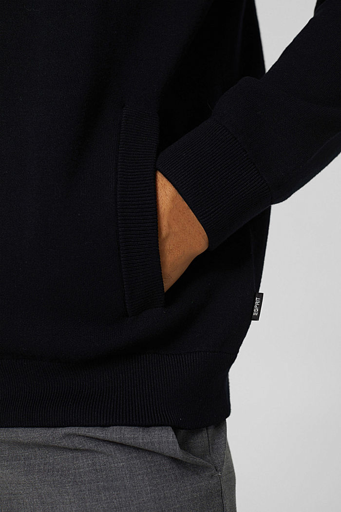 Cardigan zippé, à teneur en fibre LENZING™ ECOVERO™, BLACK, detail image number 5