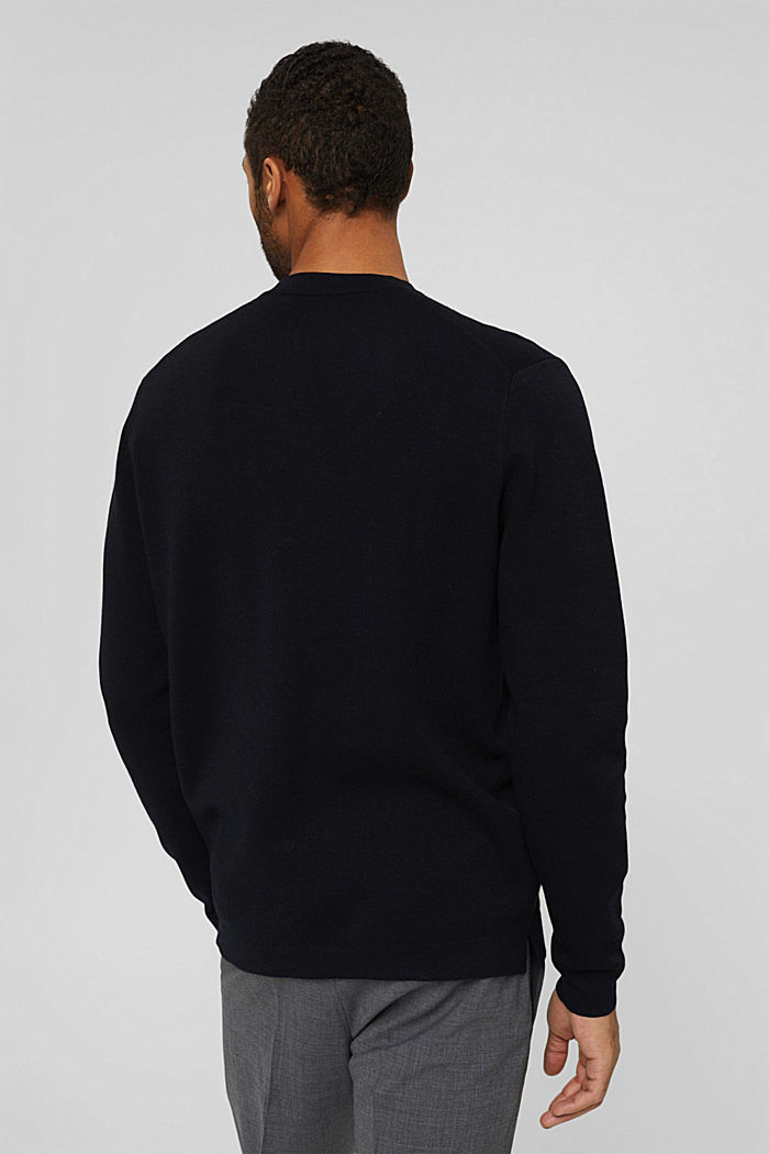 Pullover mit V-Ausschnitt, LENZING™ ECOVERO™, BLACK, detail image number 3