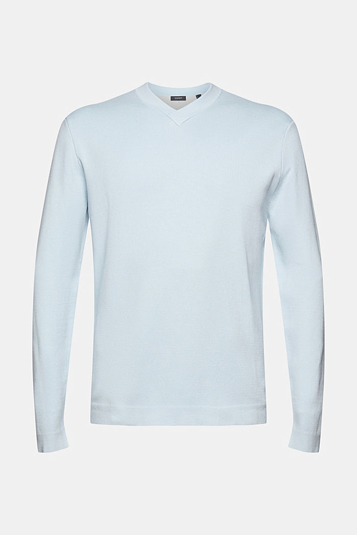Sweter z wycięciem w serek, LENZING™ ECOVERO™, PASTEL BLUE, detail image number 6