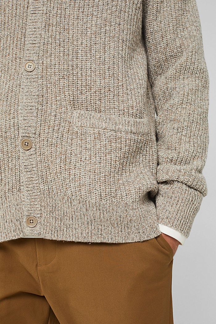 Strick-Cardigan aus 100% RWS Wolle, BEIGE, detail image number 2