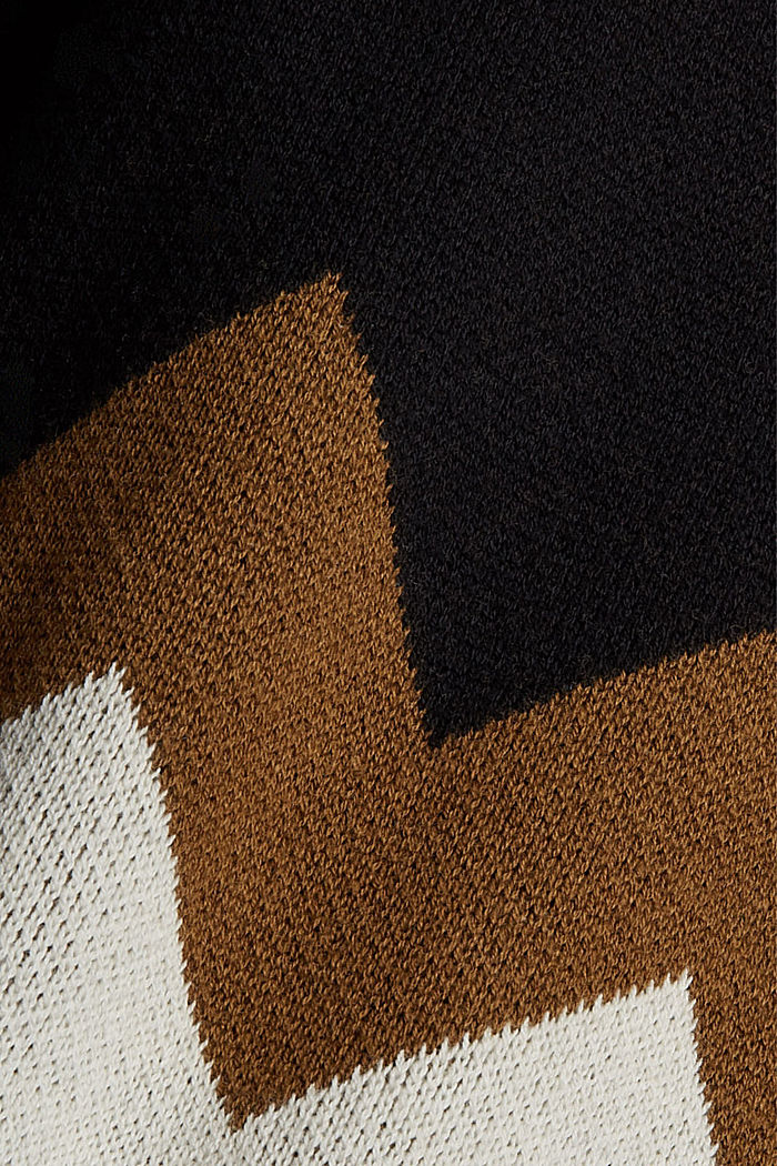 À teneur en laine RWS : pull-over en maille à motif, BLACK, detail image number 4