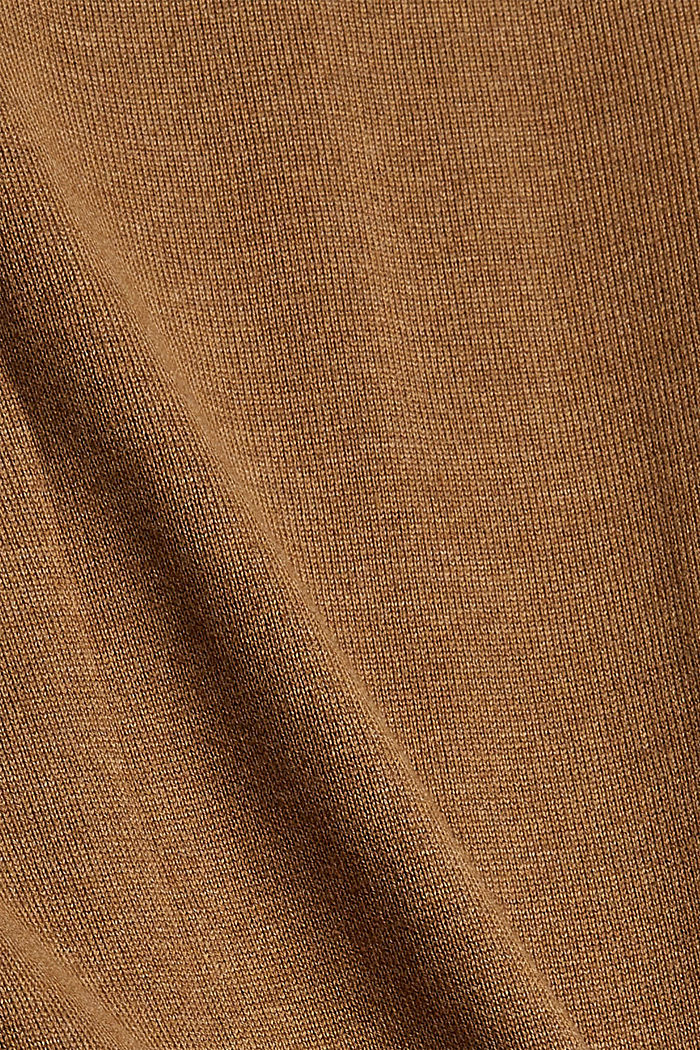 Jersey de cuello vuelto en mezcla de algodón ecológico, BARK, detail image number 4