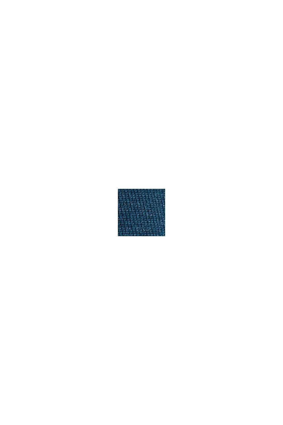 Rollkragenpullover aus Bio-Baumwoll-Mix, PETROL BLUE, swatch