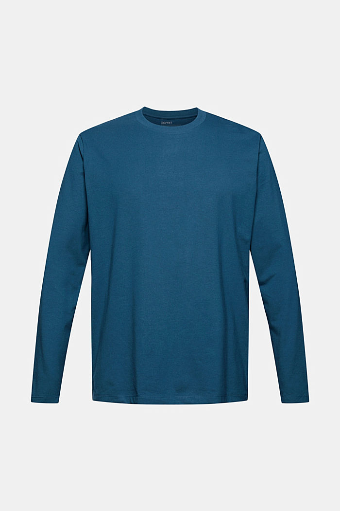 T-shirt à manches longues en jersey doté de la technologie COOLMAX®, PETROL BLUE, overview