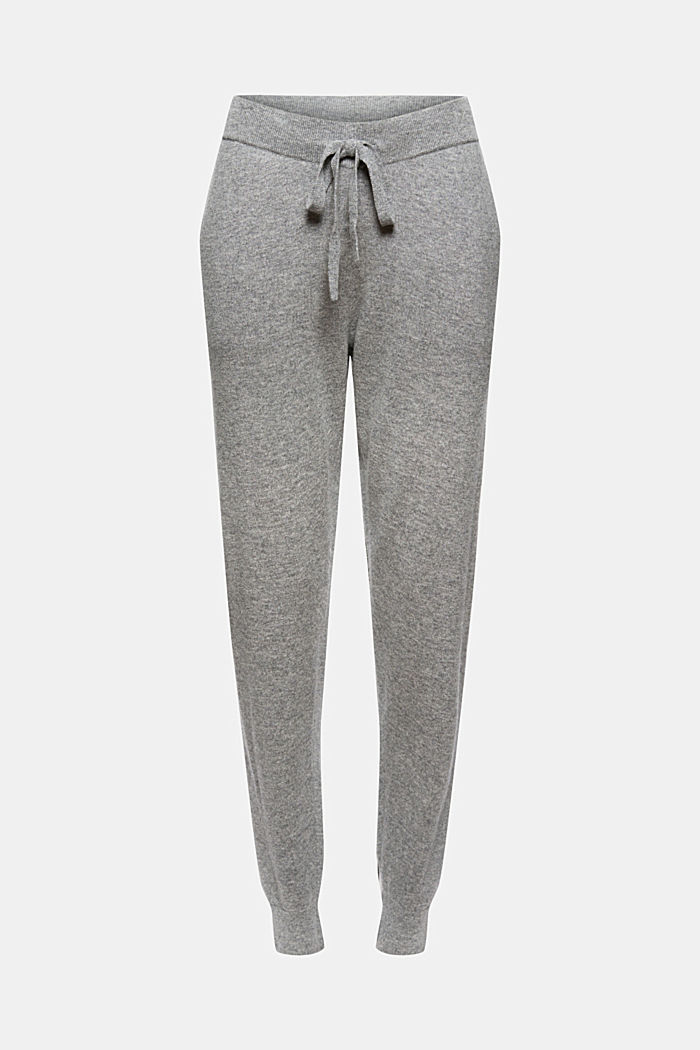 Cashmere blend: knitted tracksuit bottoms
