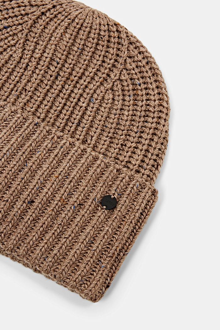 Rib knit beanie hat, KHAKI BEIGE, detail-asia image number 1