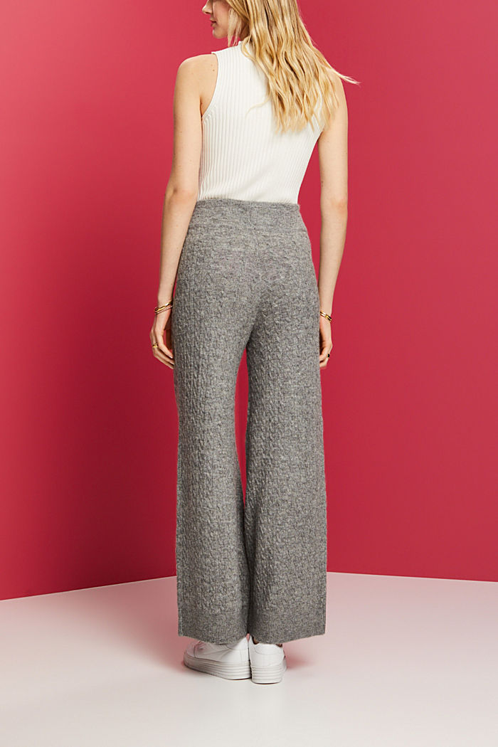 Cable knit trousers, MEDIUM GREY 5, detail-asia image number 3