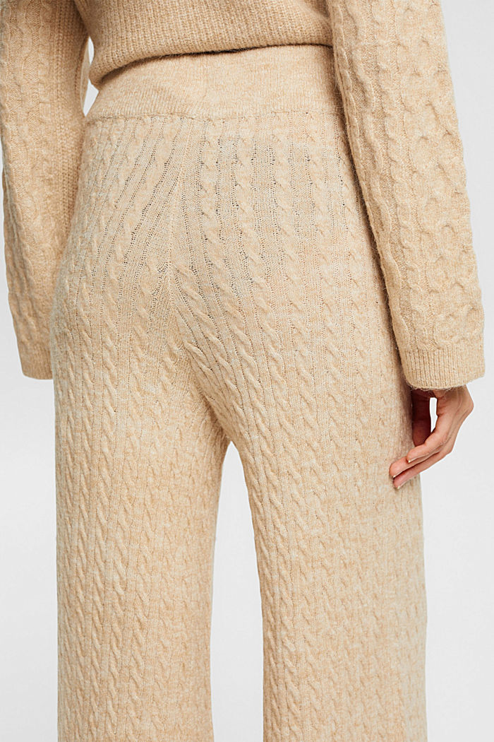 Cable knit trousers, SAND, detail-asia image number 2