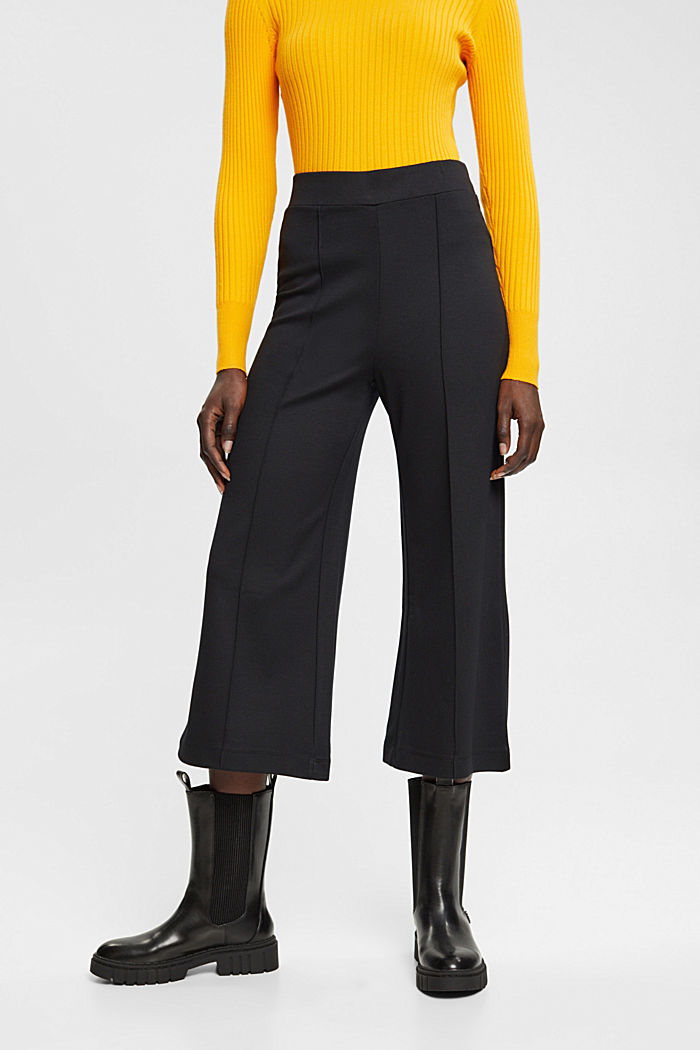 High-rise jersey culottes, BLACK, detail-asia image number 0