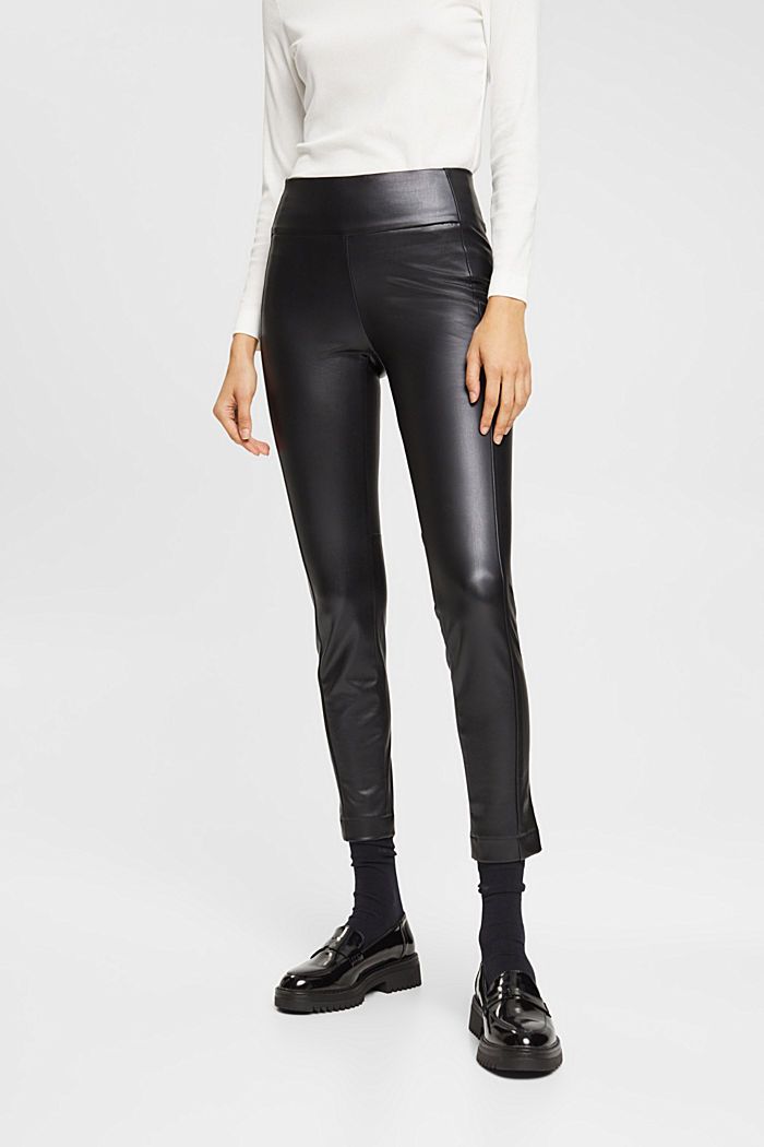 High-rise faux leather leggings, BLACK, detail-asia image number 0
