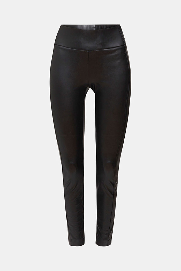 High-rise faux leather leggings, BLACK, detail-asia image number 6