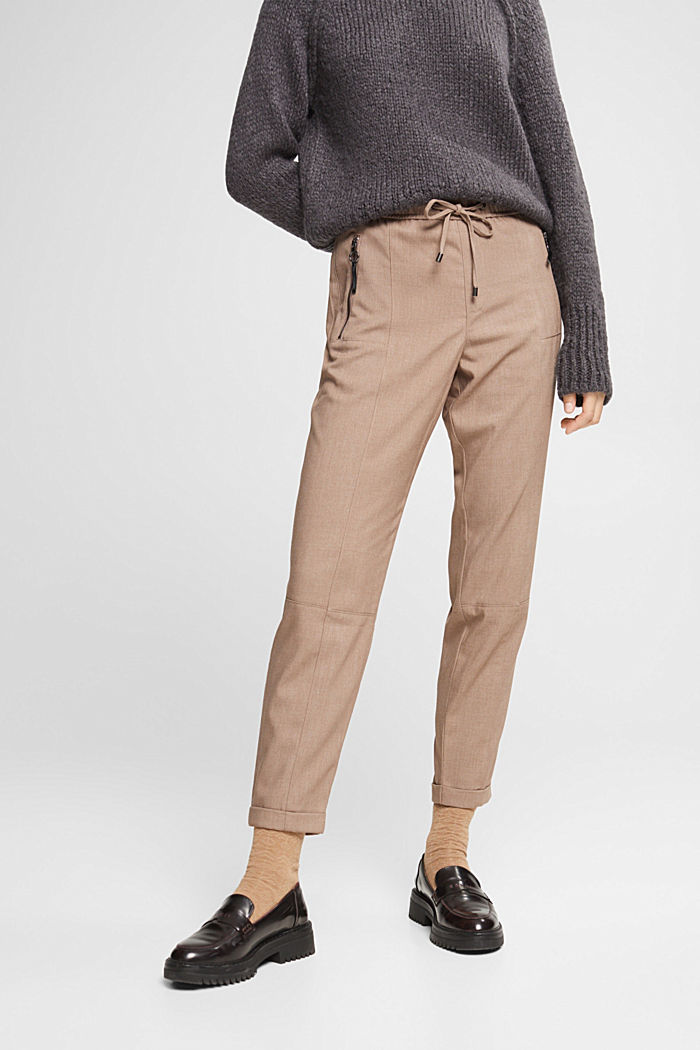 Jogger style trousers, TAUPE, detail-asia image number 0