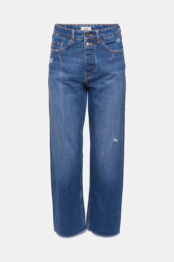 High-rise distressed dad fit jeans, BLUE MEDIUM WASHED, detail-asia image number 6