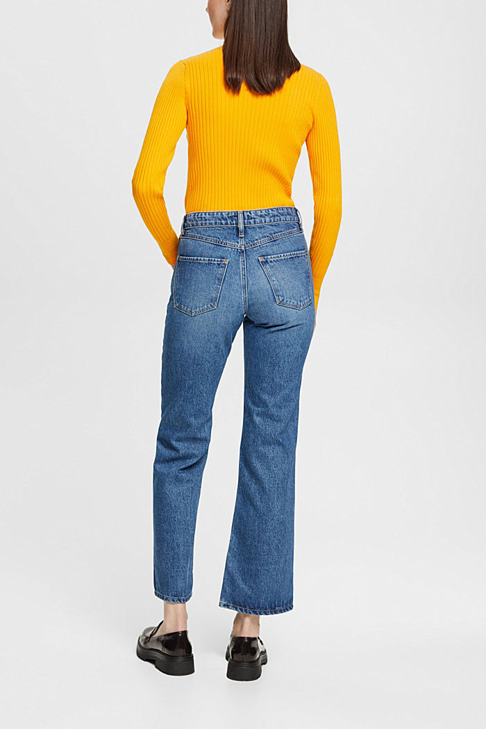 Mid-rise cropped flared stretch jeans, BLUE MEDIUM WASHED, detail-asia image number 3