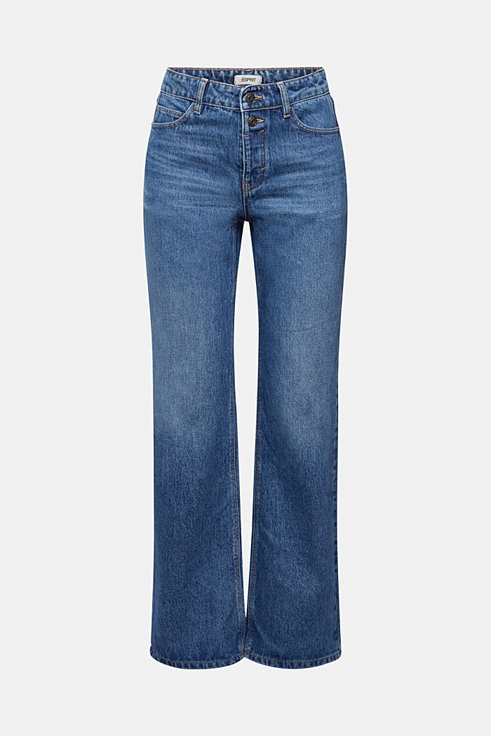 Mid-rise cropped flared stretch jeans, BLUE MEDIUM WASHED, detail-asia image number 7