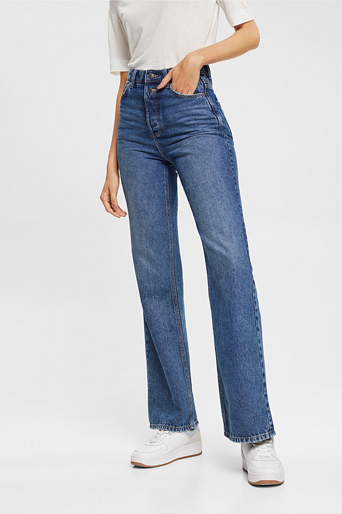 High-rise retro flared jeans, BLUE MEDIUM WASHED, detail-asia image number 0