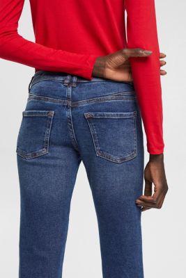 High-rise straight leg jeans, BLUE DARK WASHED, detail-asia image number 2