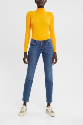 Mid-rise slim fit stretch jeans, Dual Max, BLUE MEDIUM WASHED, detail-asia image number 5