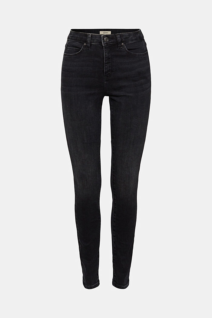 High-rise skinny fit stretch jeans, BLACK MEDIUM WASHED, detail-asia image number 7