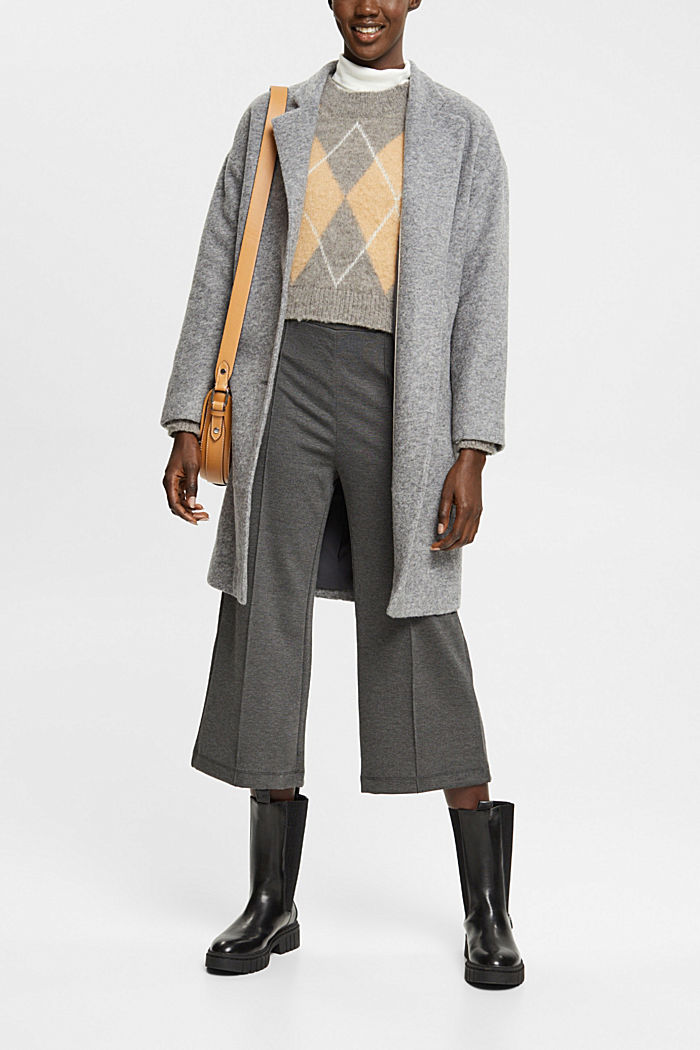 High-rise jersey culottes, GUNMETAL, detail-asia image number 1