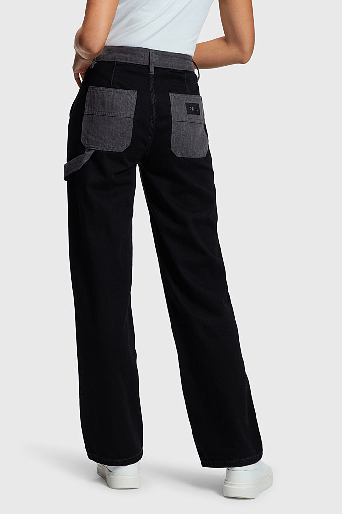 90s high-rise straight leg workwear jeans, BLACK MEDIUM WASH, detail-asia image number 1