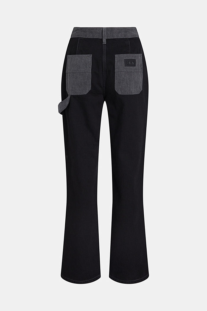 90年代直筒工裝牛仔褲, 黑色, detail-asia image number 5
