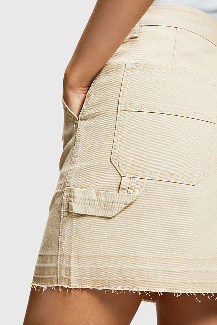 Workwear released hem mini skirt, SAND, detail-asia image number 2