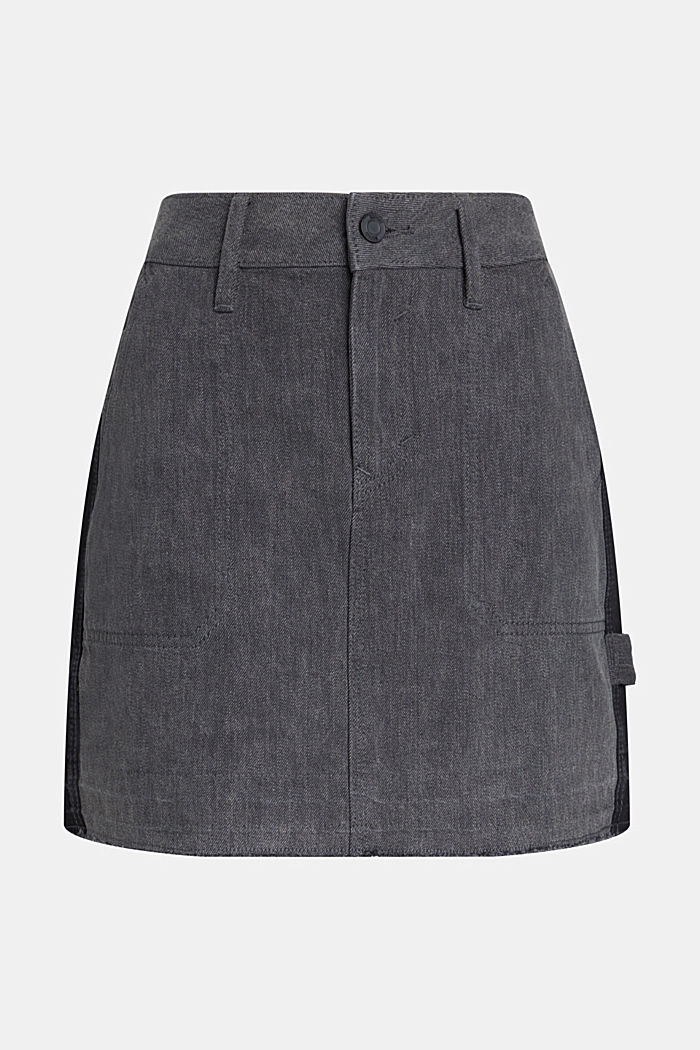 Workwear release hem mini skirt, BLACK MEDIUM WASH, detail-asia image number 4