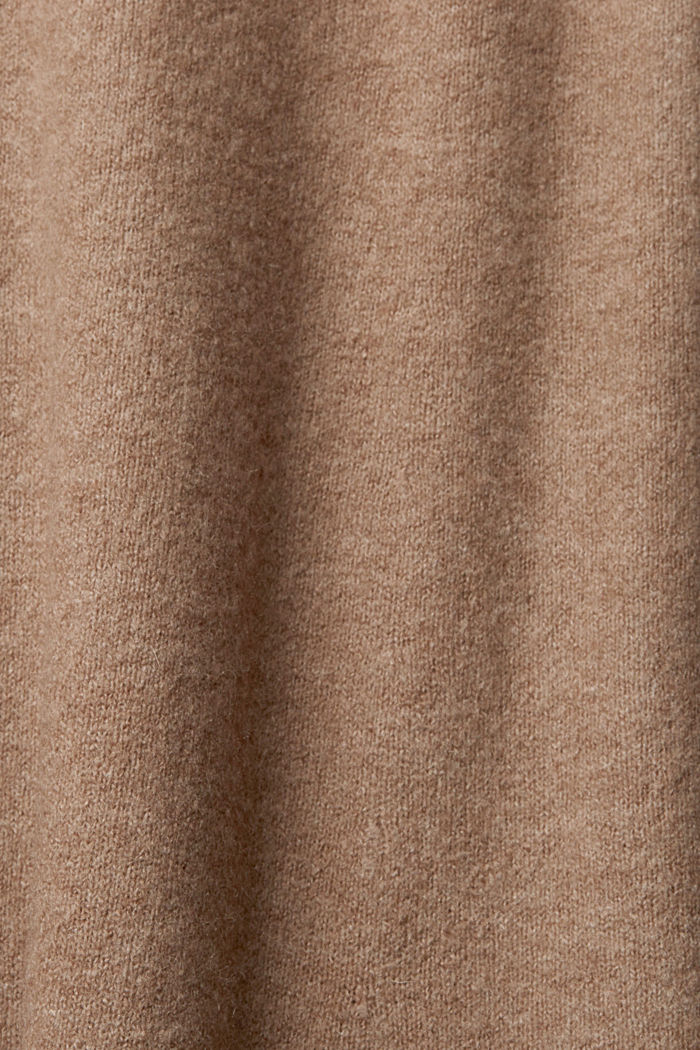 羊毛混紡樽領連身裙, 灰褐色, detail-asia image number 6