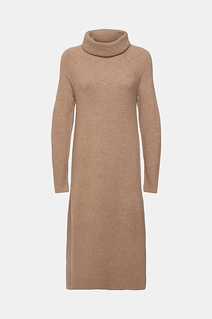 Wool blend turtleneck dress, TAUPE, detail-asia image number 7