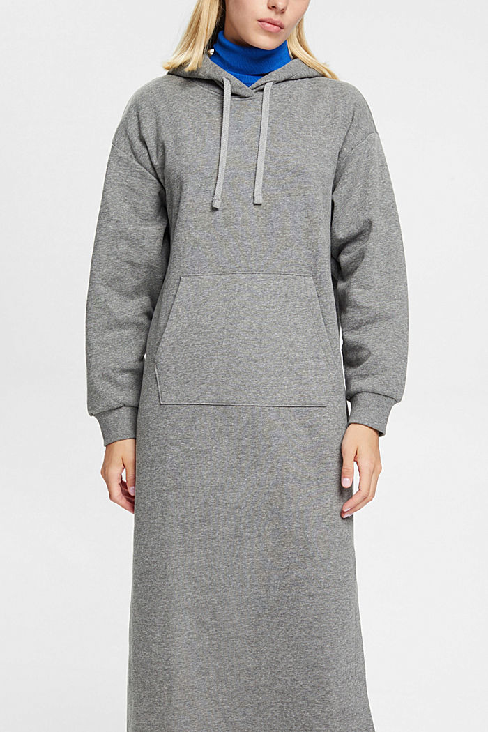 Longline hoodie dress, MEDIUM GREY, detail-asia image number 0