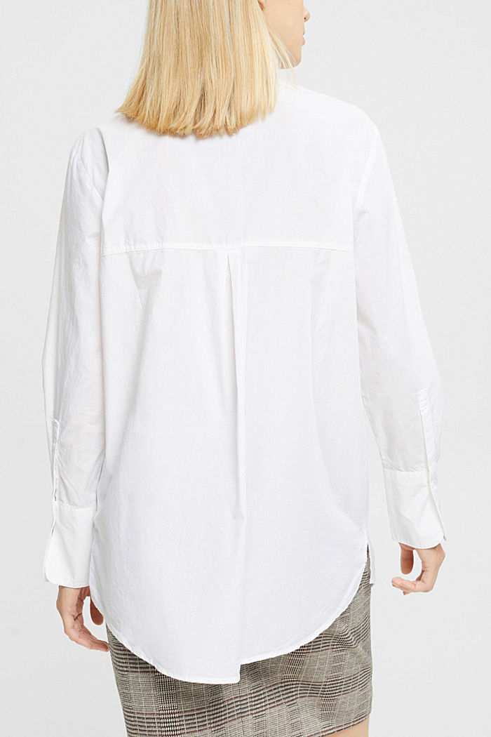 Blouse with round neck, organic cotton, WHITE, detail-asia image number 1