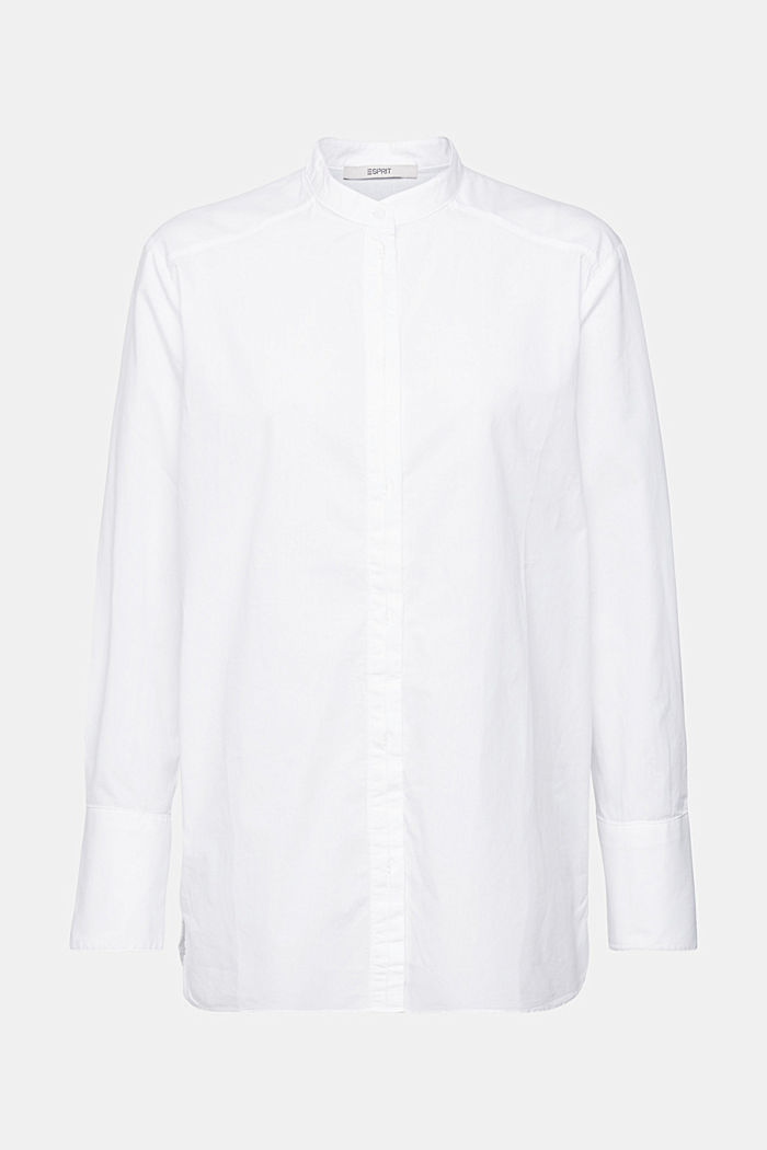 Blouse with round neck, organic cotton, WHITE, detail-asia image number 7