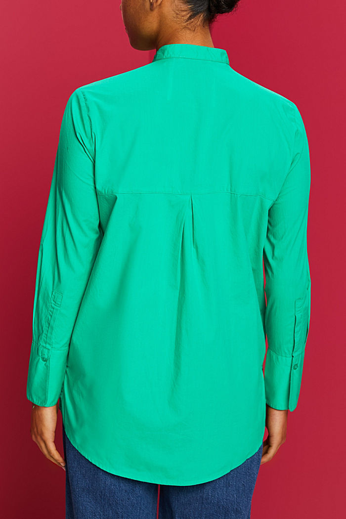 Blouse with round neck, organic cotton, LIGHT GREEN, detail-asia image number 3