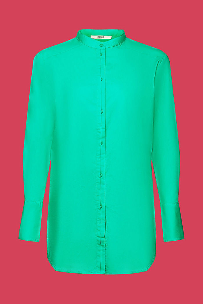 Blouse with round neck, organic cotton, LIGHT GREEN, detail-asia image number 5