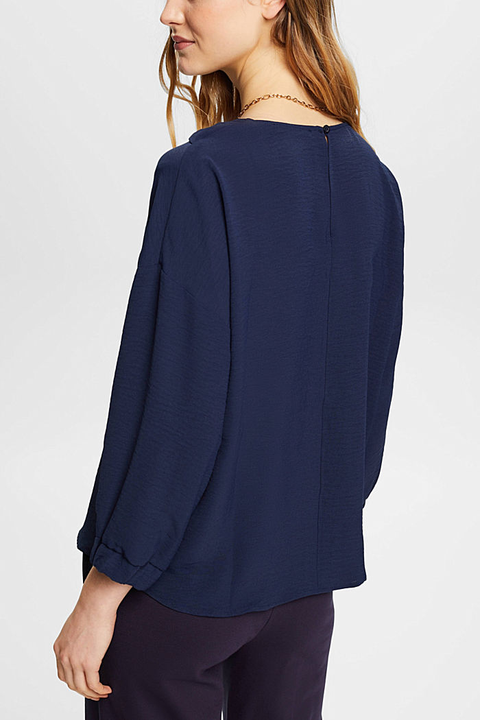 Blouse with cut-out, NAVY, detail-asia image number 3