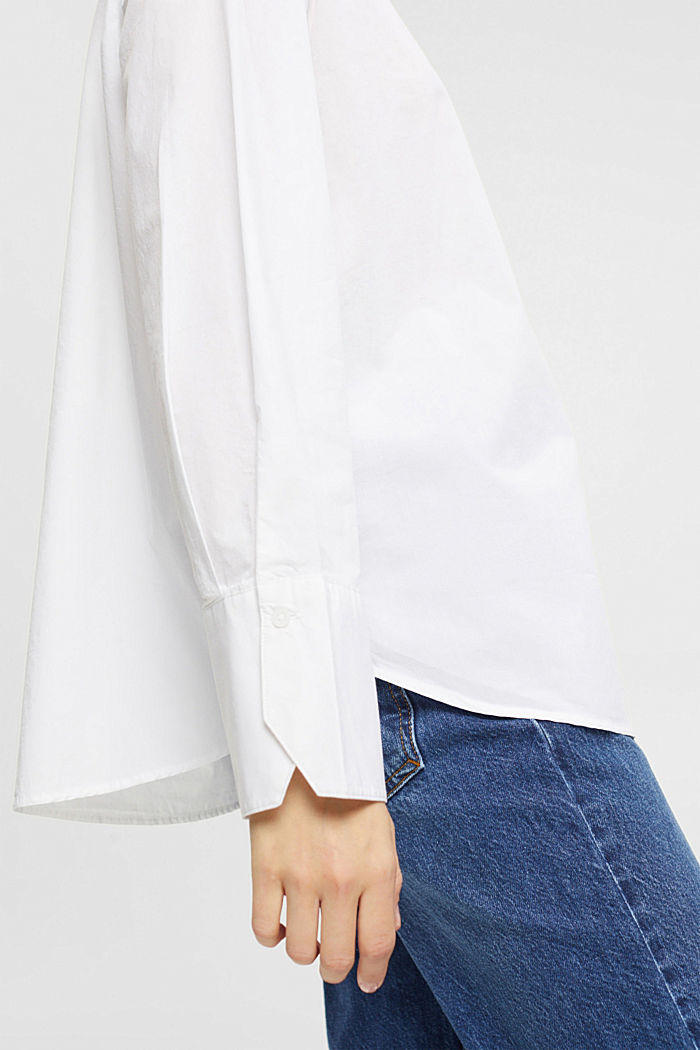 Oversized white cotton blouse, WHITE, detail-asia image number 4