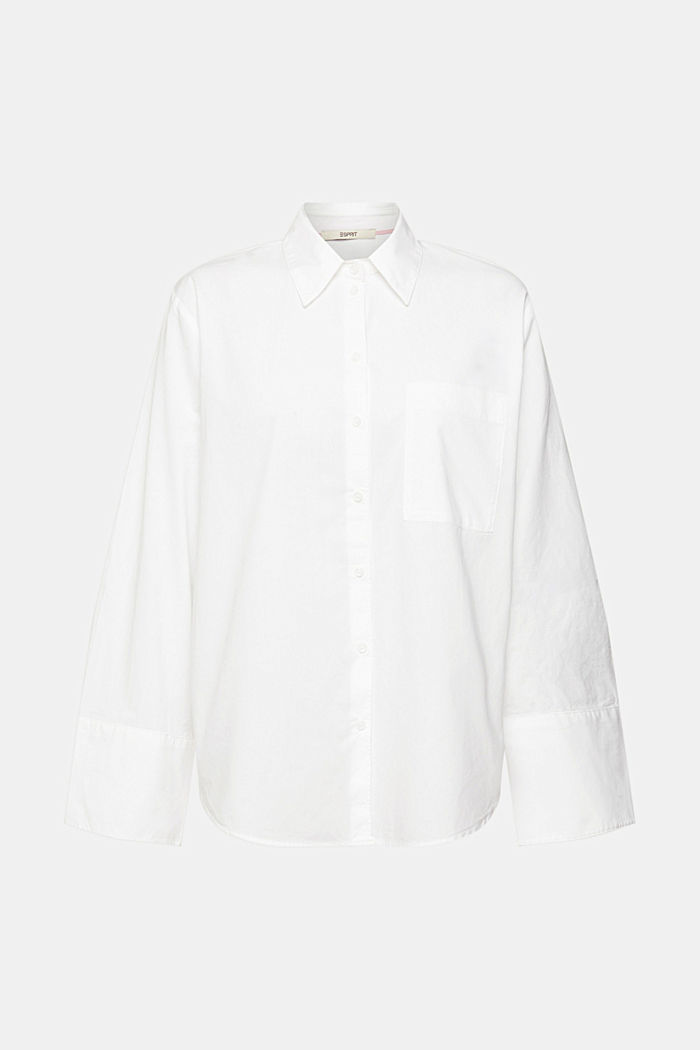 超大廓形白色棉質恤衫, 白色, detail-asia image number 7