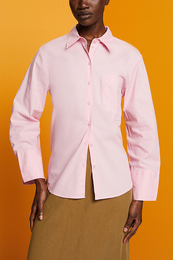 超大廓形白色棉質恤衫, 淺粉紅色, detail-asia image number 0