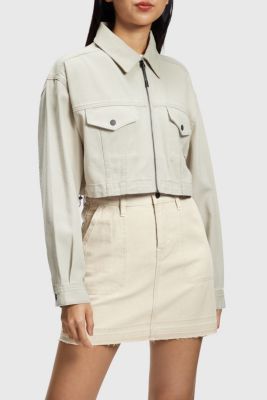 Cropped trucker jacket, NEW SAND, detail-asia image number 0