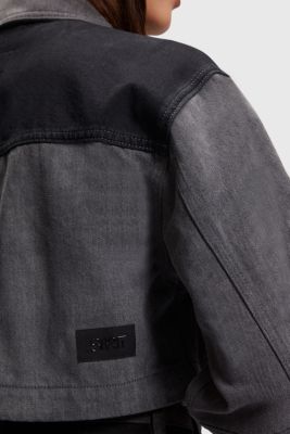 Cropped trucker jacket, BLACK MEDIUM WASH, detail-asia image number 3