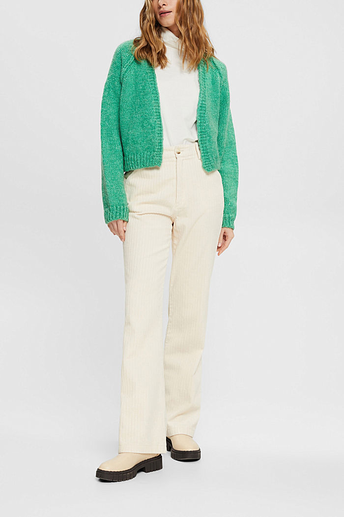 Cropped wool blend cardigan, LIGHT GREEN, detail-asia image number 4