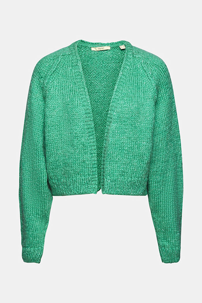 Cropped wool blend cardigan, LIGHT GREEN, detail-asia image number 6