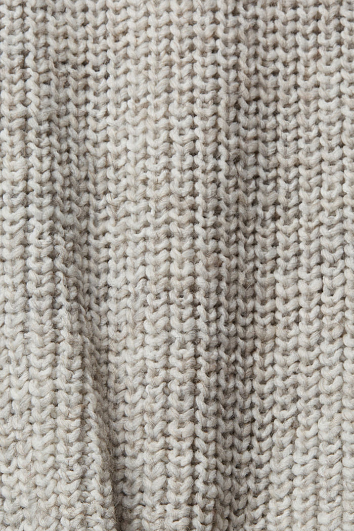 Knitted jumper with stand-up collar, LIGHT TAUPE, detail-asia image number 5