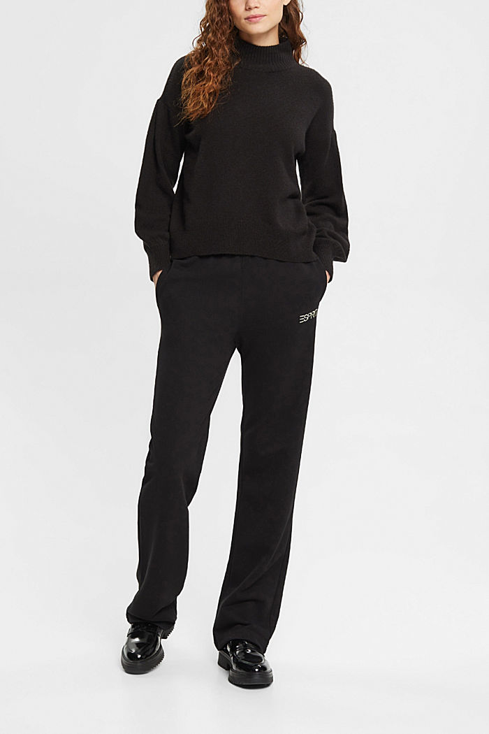 Wool blend jumper with stand-up colllar, BLACK, detail-asia image number 3
